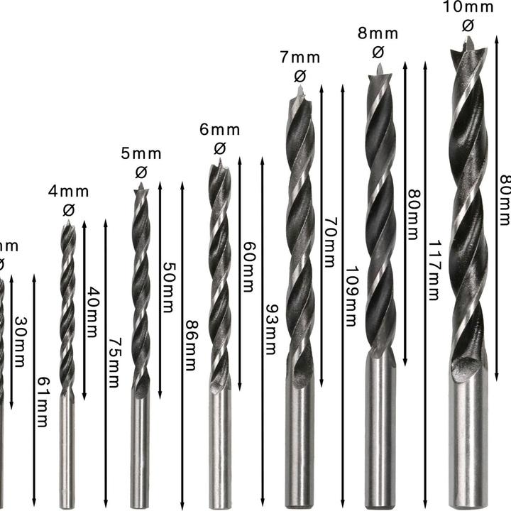 Produktbild Bosch Professional Zubehör PRO Wood Holzspiralbohrer-Set. 7-tlg. (8 mm, 10 mm, 4 mm, 3 mm, 5 mm, 6 mm, 7 mm)