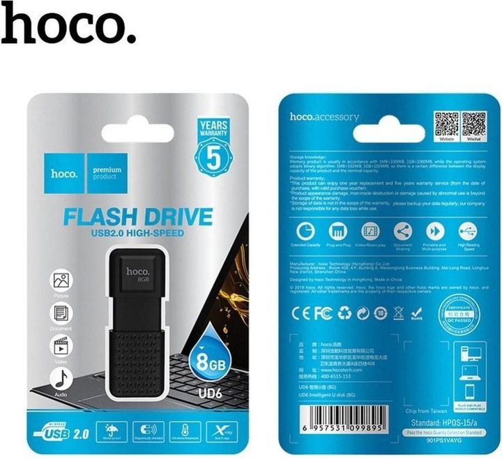 Immagine prodotto Hoco Schede di memoria pendrive UD6 8GB USB2.0 (8 GB, USB 2.0)