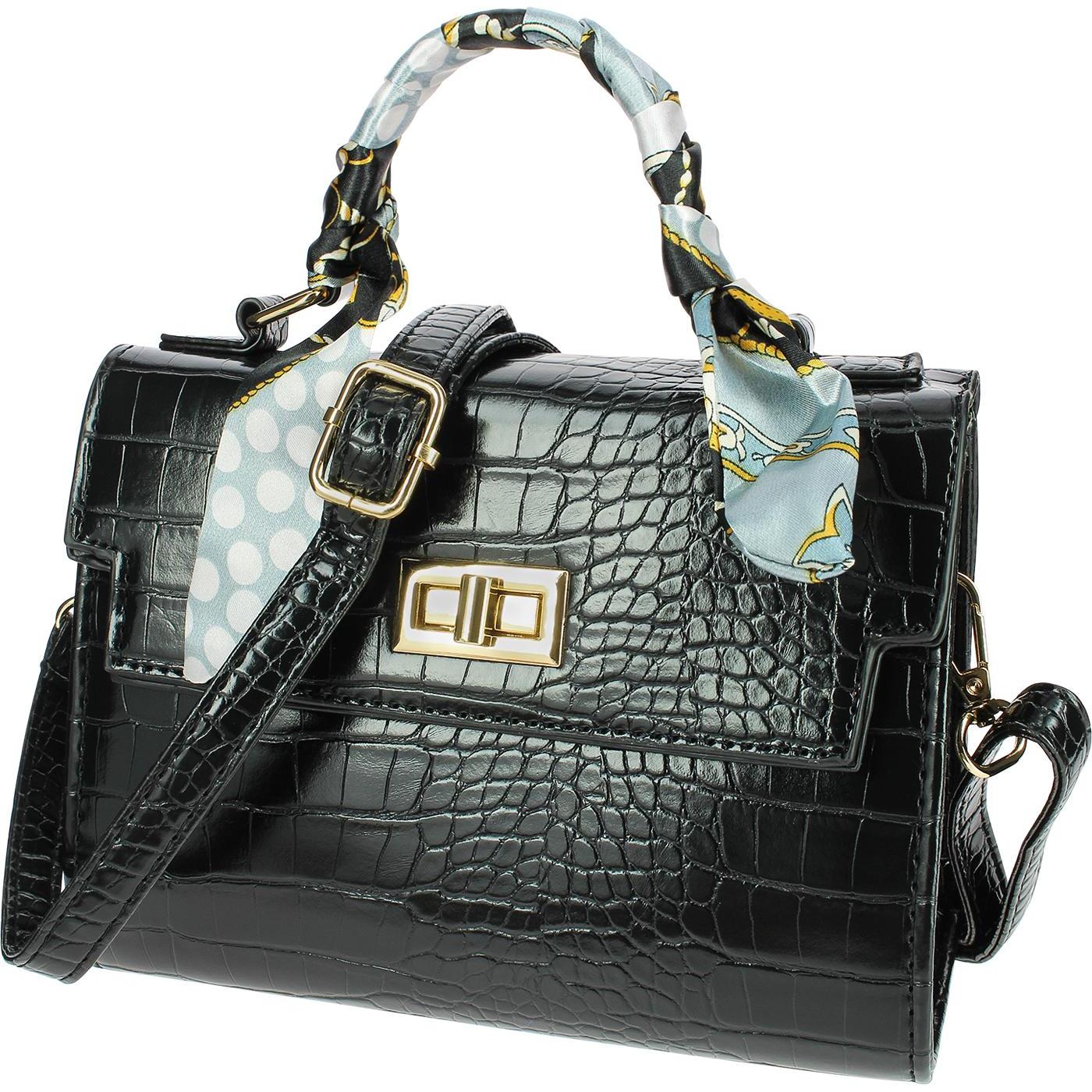 Gallantry, Tasche, Krokodil Handtasche L'éxotique, Schwarz, (15 l)