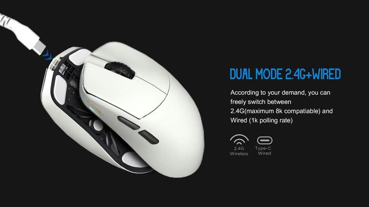 Image du produit Lamzu Maya X Gaming Maus - Cloud White (Sans fil, Filaire)