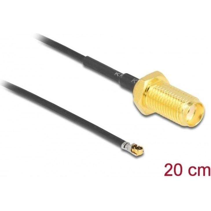 Thumbnail - Delock Antennenkabel SMA Buchse zum Einbau zu MHF 4L LK Stecker 1.37 20 cm Gewindelänge 10 mm (2.50 dB, Antennenkabel), ...