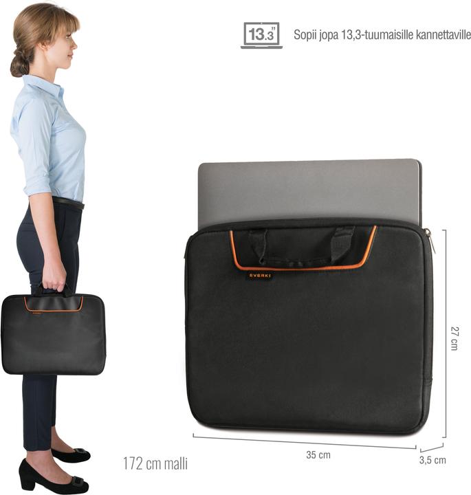 Produktbild Goobay EVERKI 808S13B Laptop, Schutzhülle, Sleeve, 13.3" (13.30", Universal)