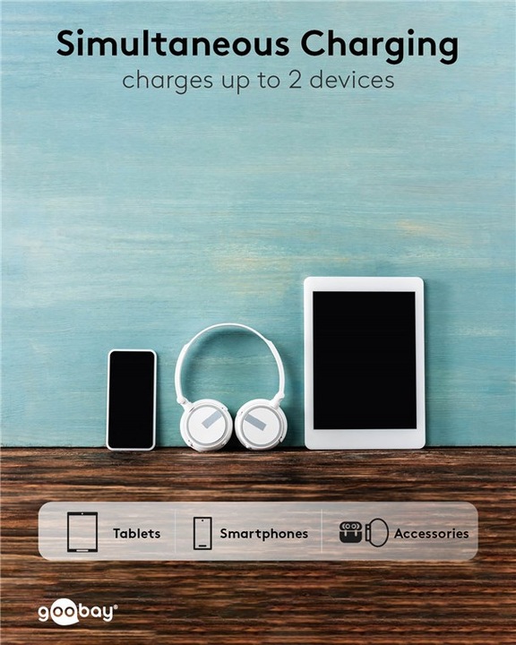 Actual product image Goobay Powerbank Compact 5.000 mAh (5000 mAh, 10.50 W, 3.70 Wh)