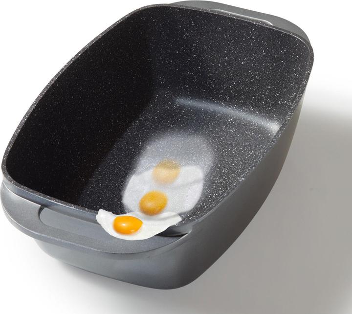 Produktbild Stoneline Bräter 40 x 22 cm mit Deckel, Backofen und Induktion geeignet, Antihaftbeschichtung, grau (Aluminiumguss)