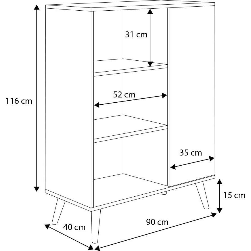 Thumbnail - ADRK Furniture, Regal, Bücherregal FONZI 90x40 (90 x 40 x 40 cm)