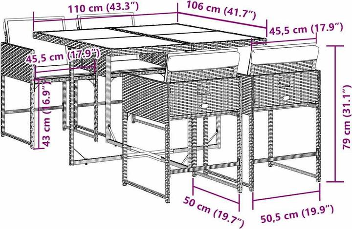 Produktbild vidaXL Garten Essgruppe