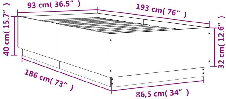 Produktbild vidaXL Bettgestell (90 x 190 cm)
