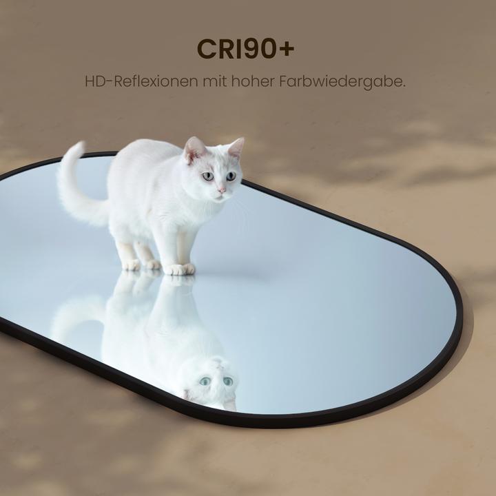 Produktbild Emke Badspiegel Oval 40*60cm, HD Wandspiegel für Badezimmer/Flur, Vertikal/Horizontal,Schwarzer Rahmen (45 x 60 cm)