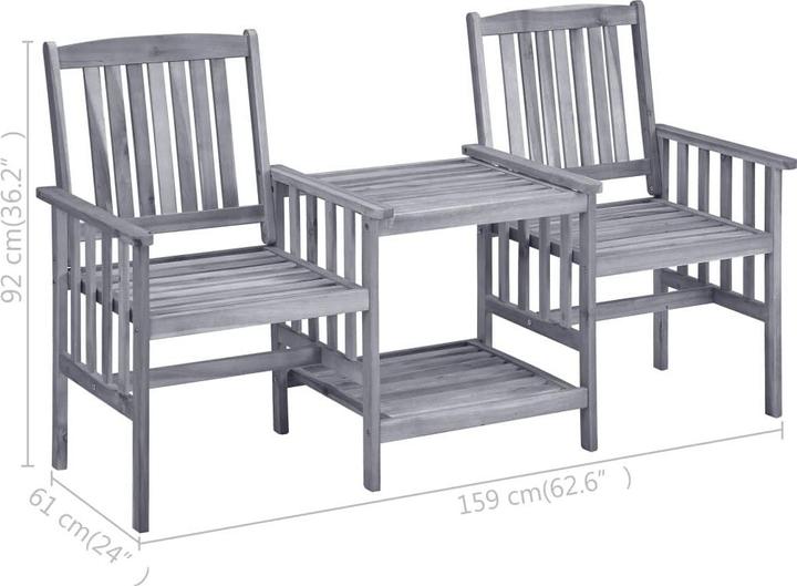 Produktbild vidaXL Gartenstuhl mit Teetisch