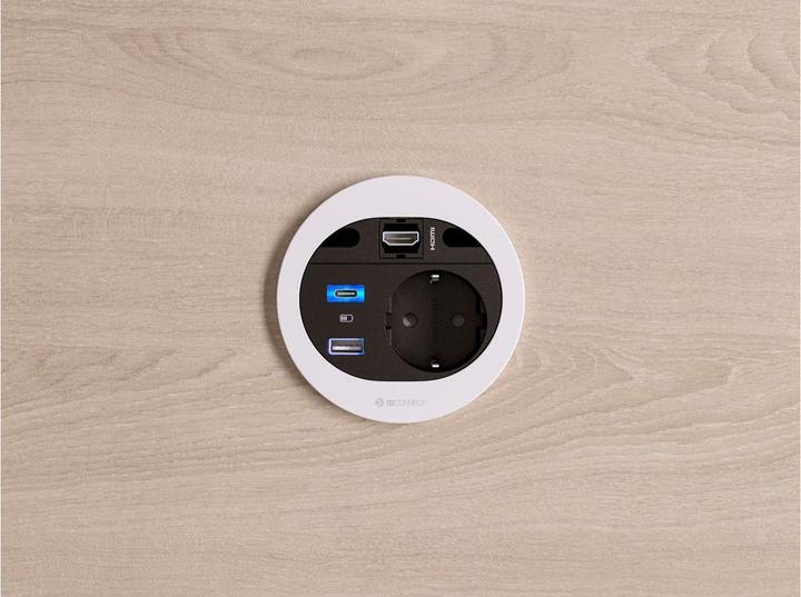 Actual product image IB Connect DIVUS power strip white 1x type 13 1x USB A/C 1x HDMI