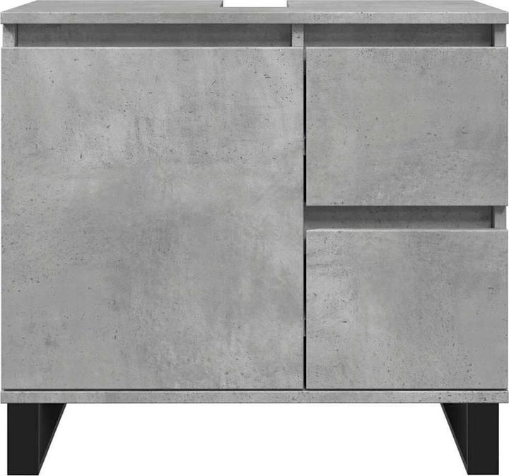 Produktbild VidaXL Waschbeckenunterschrank Unterschrank Badschrank Betongrau Holzwerkstoff (65 x 33 x 60 cm)
