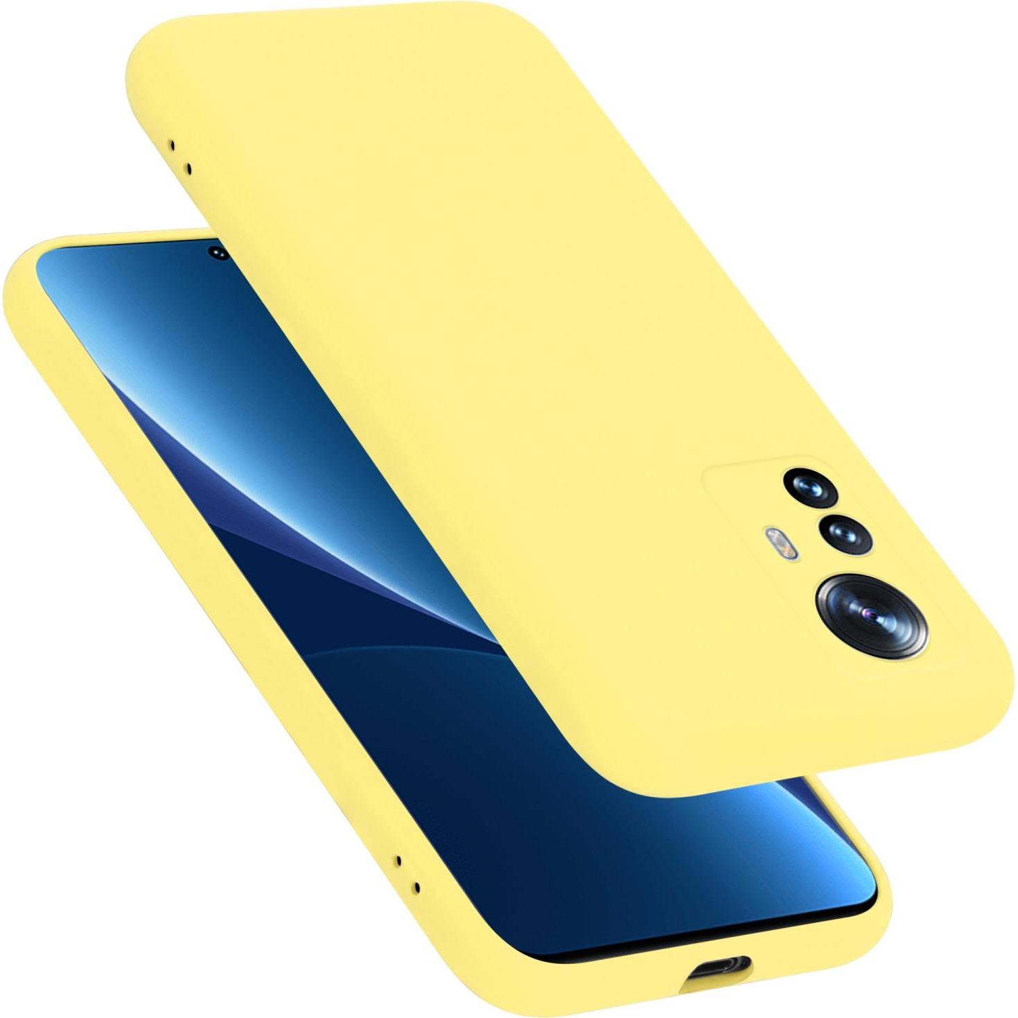 Thumbnail - Cadorabo TPU Liquid Silicone Case Hülle für Xiaomi 12 PRO (Xiaomi 12 Pro), Smartphone Hülle, Gelb