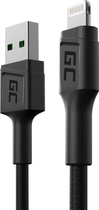 Actual product image GreenCell KABGC24 Lightning Cable 0.3m Black (0.30 m, USB 3.2 Gen 1)