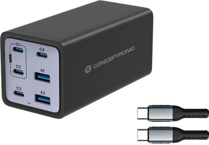 Image du produit Conceptronic Chargeur 4Port 200W,4xUSB-C,2x 3-in-1 USB-A sw (200 W, 6 ports)