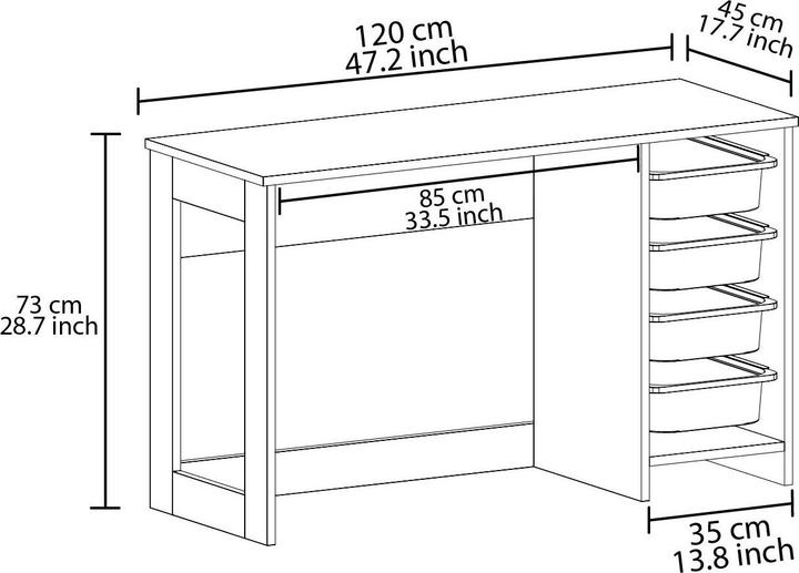 Image du produit Homitis Hero Study Desk (120 x 45 x 73 cm)