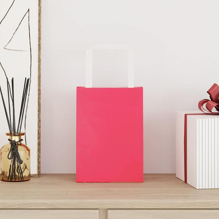 Actual product image vidaXL Kraft paper bags 50 pcs. with handle Pink 15x8x21 cm Paper bag (50x)