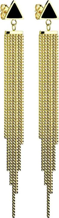 Actual product image Star Piercing Gold-plated stud earrings Pendant shield chain (without brass, Surgical steel 316L)