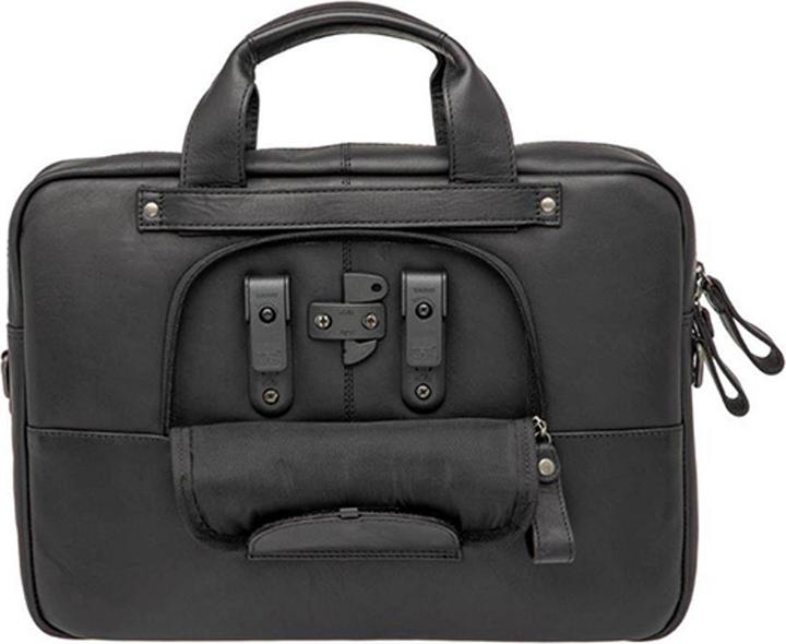Actual product image New Looxs Laptop bag Luko 7.5L - 42 x 6 x 30 cm - Made from luxury leather - Black (17 l, Luggage carrier bag)
