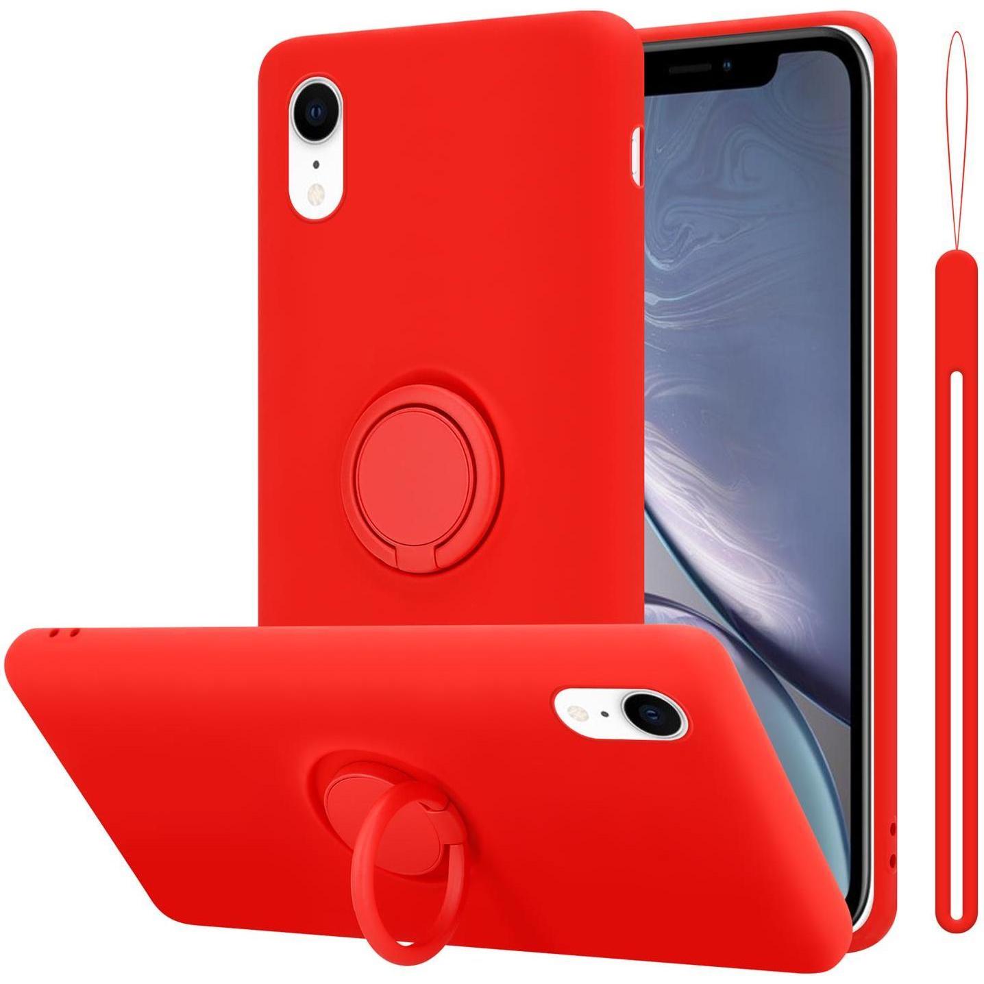 Cadorabo TPU Liquid Ring Silicone Case Hülle (Apple iPhone XR), Smartphone Hülle, Rot