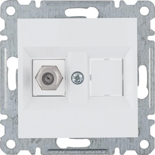 Hager Weisse Modulbuchse 1x TV Typ F (WL3250)