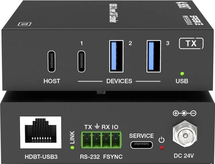 Produktbild SpeaKa Professional SP-USBE-820 7+1 Port KVM-Extender über PC steuerbar Schwarz