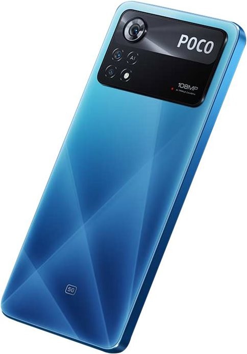 Actual product image Xiaomi Poco X4 Pro 5G (256 GB, Blue Laser, 6.67", Hybrid Dual SIM, 108 Mpx, 5G)