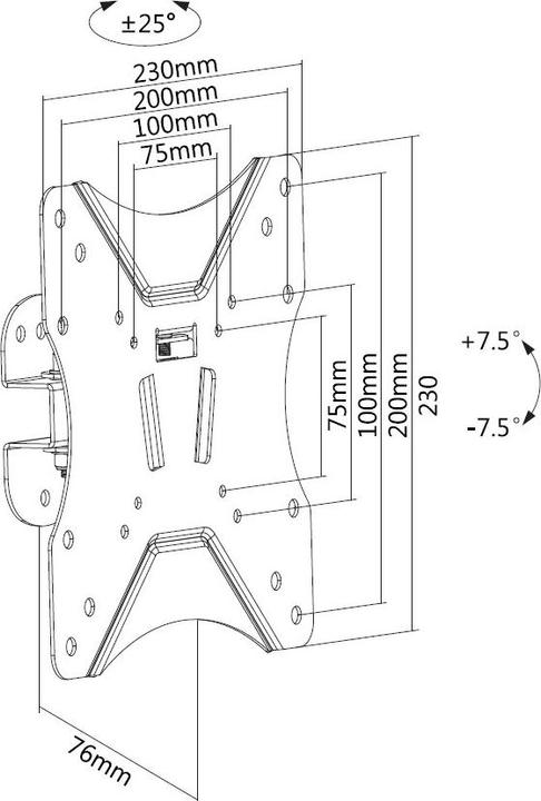 Produktbild equip Befestigungskit (schwenkbare Wandhalterung) für LCD-Display - Bildschirmgrösse: 5 (Wand, 25 kg, 23" - 42")