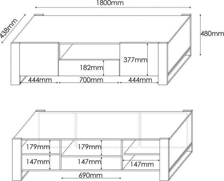 Image du produit Cama Support de télévision (180 x 44 x 48 cm)