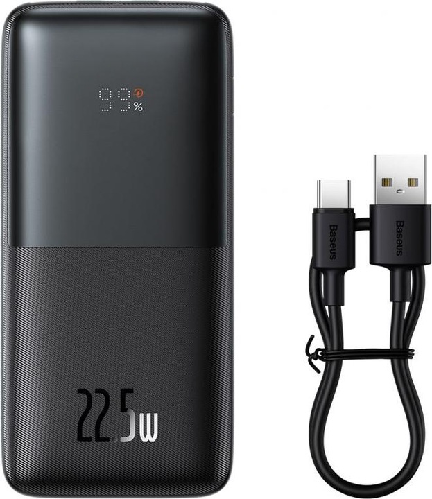 Produktbild Baseus Powerbank Bipow Pro 10000mAh, 2xUSB, USB-C, 22.5W (black) (10000 mAh, 22.50 W, 37 Wh)
