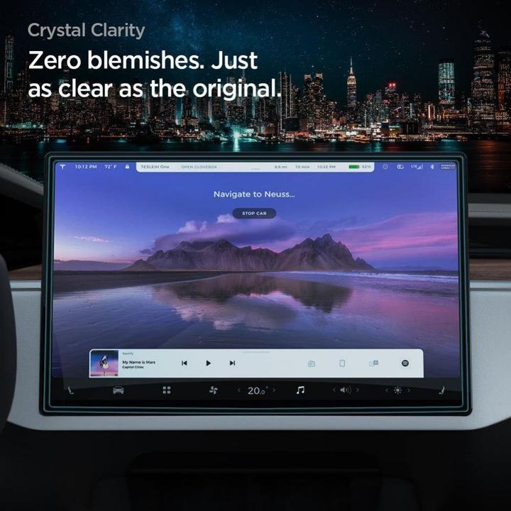 Actual product image Spigen Glass FC Tesla Model X 2022/ Model S 2021 "EZ FIT" szkło hartowane AGL04688 (1 pcs., Tesla Model X)