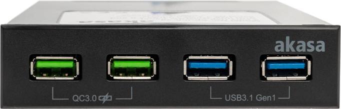 Produktbild Akasa USB 3.1 Gen2 und Quick Charge Panel 5,25 Zoll