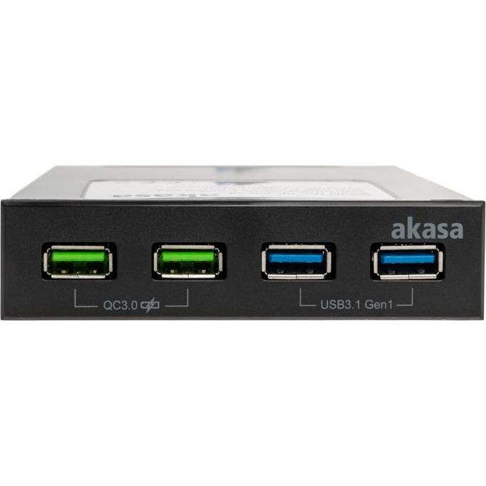 Thumbnail - Akasa USB 3.1 Gen2 und Quick Charge Panel 5,25 Zoll, PC Zubehör, Silber