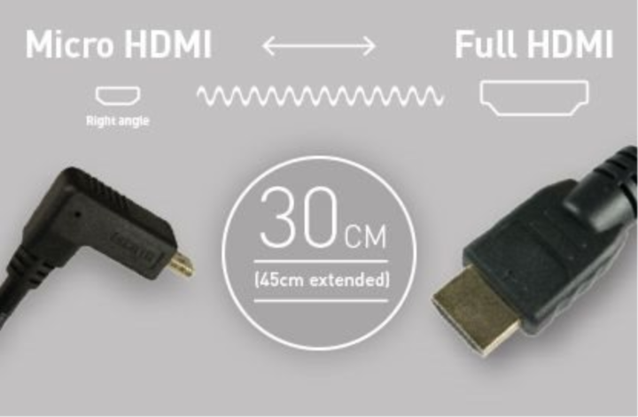 Produktbild Atomos micro HDMI (Typ D) — HDMI (Typ A) (0.45 m, HDMI)