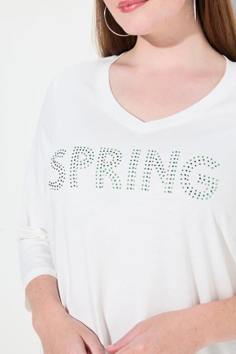 Actual product image Ulla Popken SPRING Studded 3/4 Sleeve Tee (42, 44)