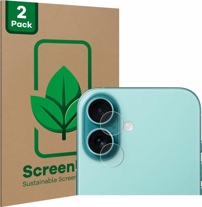 ScreenLeaf Beschermfolie duurzame screenprotector screenprotector folie helder transparant (2 Stuk, Apple iPhone 16)