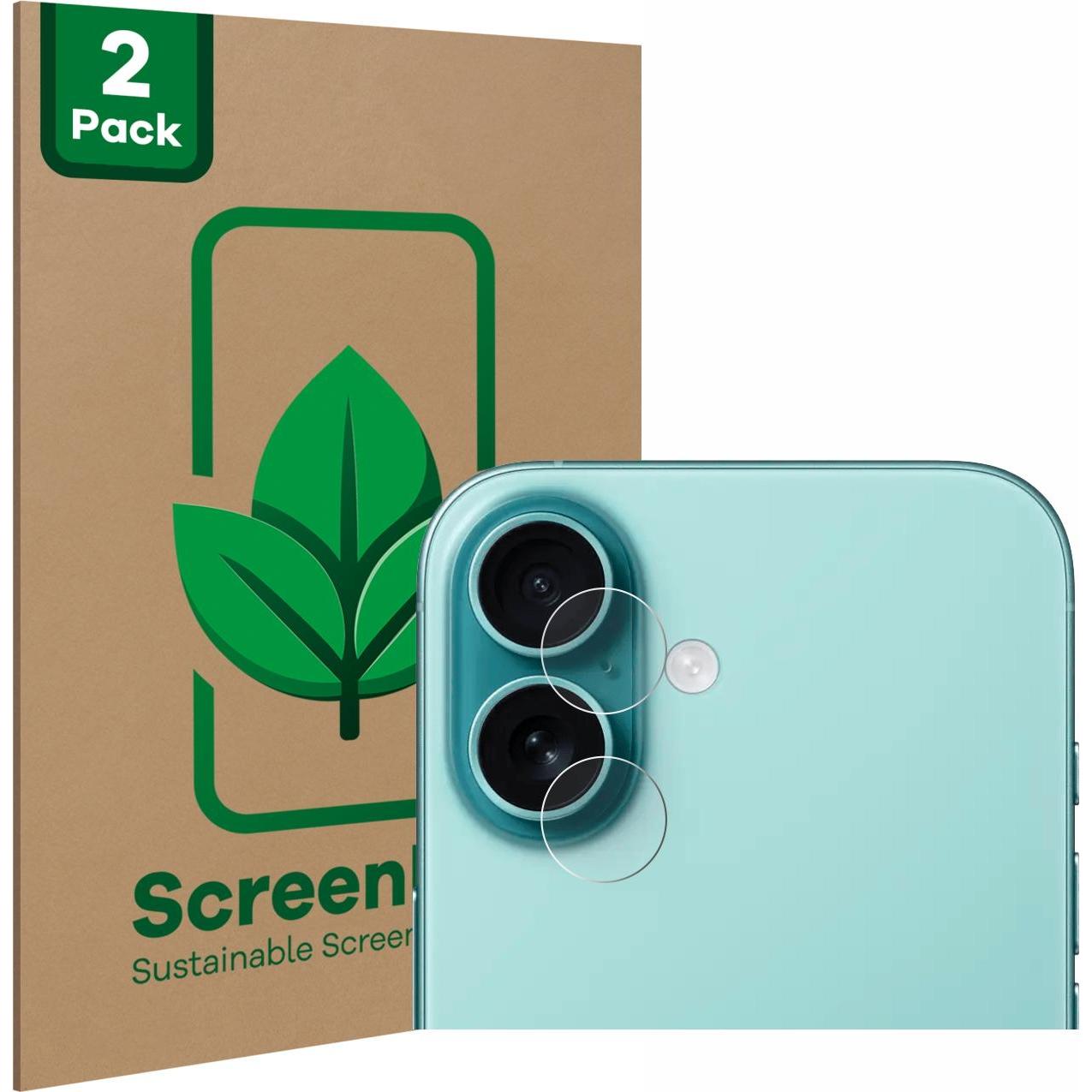 Thumbnail - ScreenLeaf Schutzfolie nachhaltiger Displayschutz Displayschutzfolie Folie Klar Transparent (2 Stück, Apple iPhone 16), ...