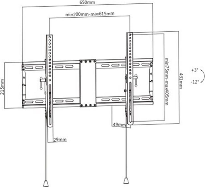 Produktbild Gembird TV SET ACC WALL MOUNT 37-80"/WM-80T-01 (Wand, 70 kg, 37" - 80")