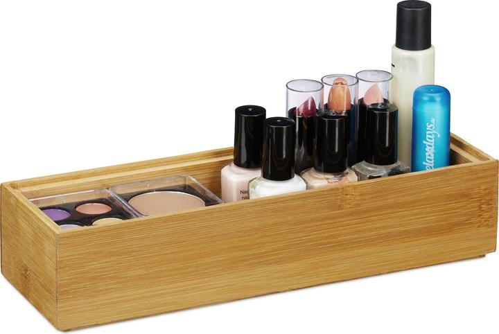 Actual product image Relaxdays Bamboo Organiser Box (23 x 7.5 x 5 cm)