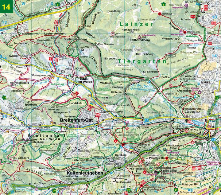 Actual product image Freytag Berndt Hiking Atlas. Vienna Woods