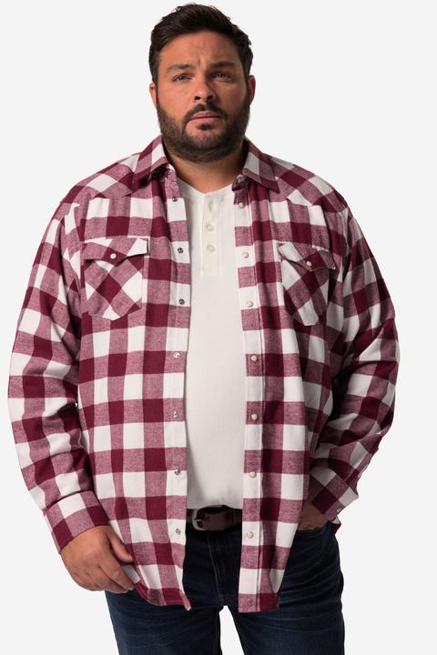 Produktbild John F. Gee Karo-Flanellhemd, Langarm, Kentkragen, Modern Fit (8XL)