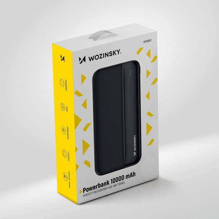 Actual product image Wozinsky powerbank Li-Po 10000mAh 2 x USB black (WPBBK1) (10000 mAh)