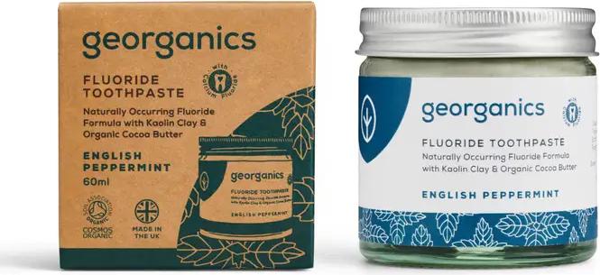 Actual product image Georganics Fluoride English Peppermint Toothpaste 60ml (60 ml)