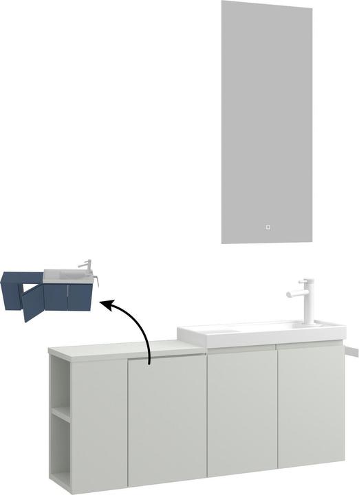 Produktbild Homitis Perla 110 Bathroom Cabinet With Sink & Mirror Set (2 Pieces)