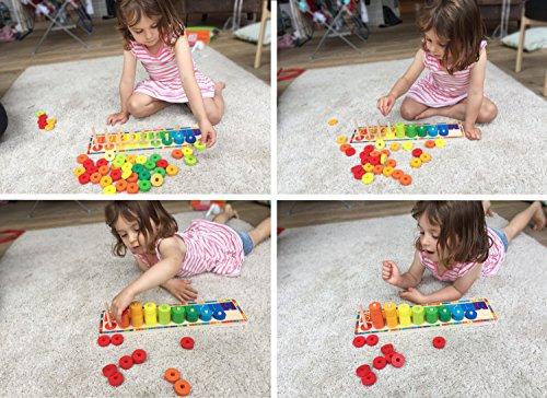 Actual product image Activity Board Wooden stacking rings - Learning to count - Counting game with 45 rings
