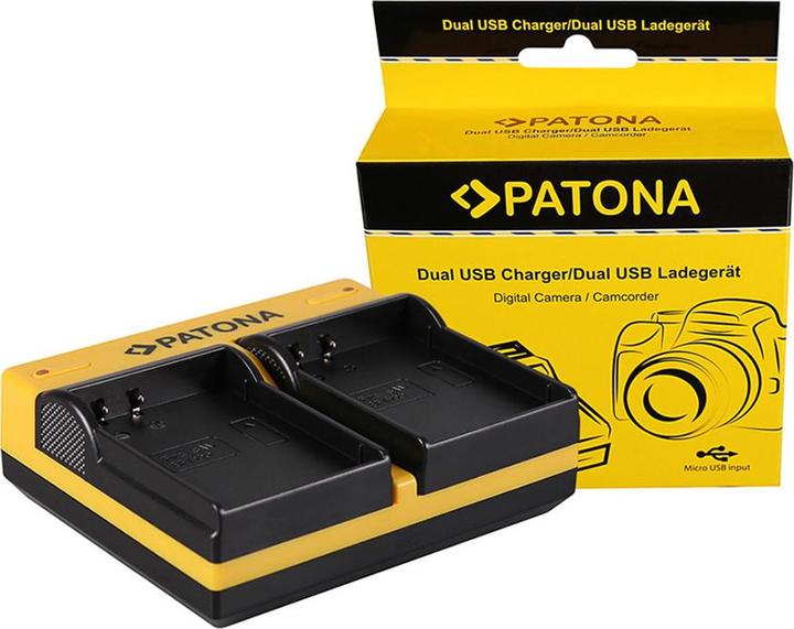 Immagine prodotto Patona Caricabatterie doppio per Samsung BP1900 NX1 NX-1 con cavo micro-USB