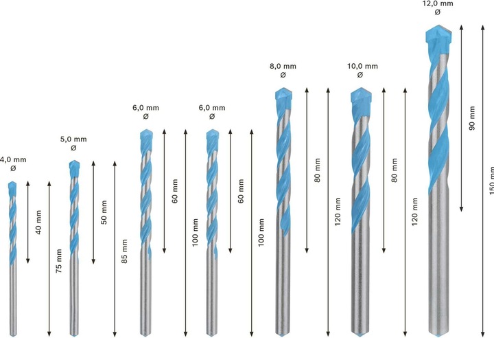 Image du produit Bosch Professional Zubehör EXPERT MultiConstruction CYL-9 Jeu de forets 4/5/6/6/8/10/12 mm, 7 pcs. (4 - 12)