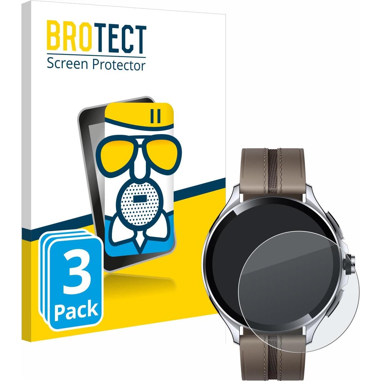 BROTECT AirGlass Panzerglasfolie Matt, Smartwatch Schutzfolie, Grau
