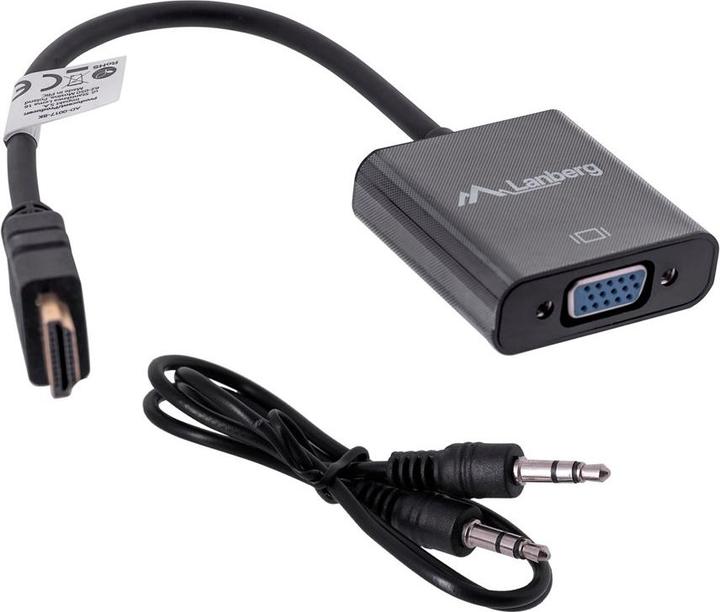Produktbild Lanberg AD-0017-BK Videokabel-Adapter HDMI-A VGA (VGA, HDMI, 20 cm)