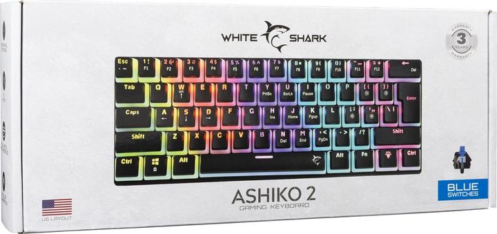 Produktbild White Shark Computer keyboard GK-2202 Ashiko-2 Black/Blue US (USA, Kabelgebunden)