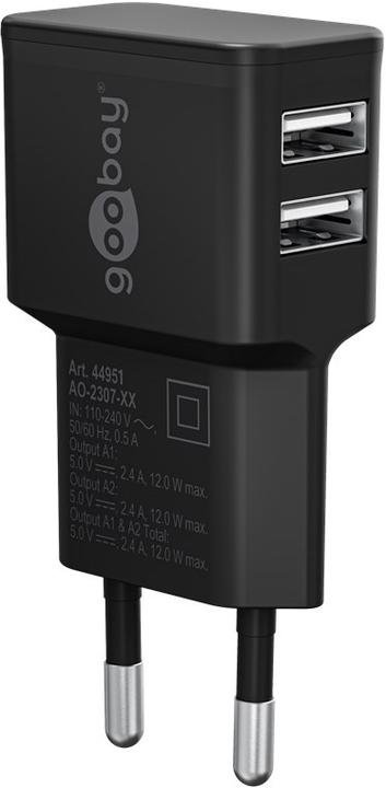 Immagine prodotto Goobay USB-Ladegerät 2-fach (12 W, 2 porte)